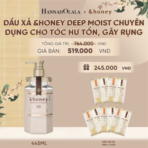  DẦU XẢ &HONEY DEEP MOIST CẤP ẨM CHUYÊN SÂU CHUYÊN DỤNG CHO TÓC HƯ TỔN, GÃY RỤNG - A388 