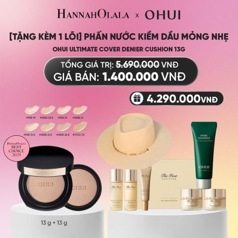  [TẶNG KÈM 1 LÕI] PHẤN NƯỚC KIỀM DẦU MỎNG NHẸ OHUI ULTIMATE COVER DENIER CUSHION 13G_A854 