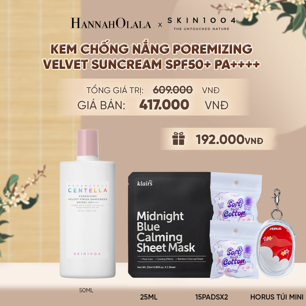  SKIN1004 KEM CHỐNG NẮNG MADAGASCAR CENTELLA POREMIZING VELVET SUNCREAM SPF50+ PA++++ 50ML (IP04) - A1097 