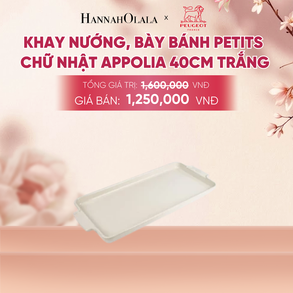  KHAY NƯỚNG, BÀY BÁNH PETITS CHỮ NHẬT APPOLIA 40CM - A1047 