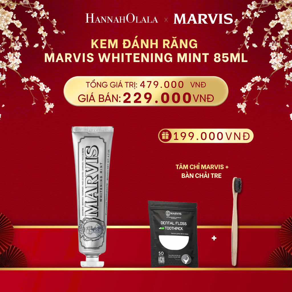  DEAL 3: KEM ĐÁNH RĂNG MARVIS TUÝP FULLSIZE 75/85ML TRẮNG RĂNG THƠM MIỆNG 