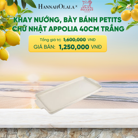  KHAY NƯỚNG, BÀY BÁNH PETITS CHỮ NHẬT APPOLIA 40CM - A2629 