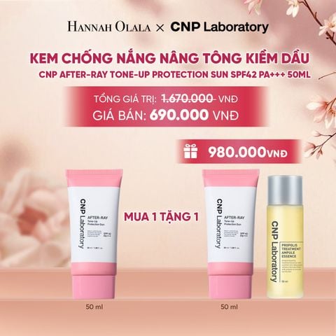  PHIÊN BẢN 2026 - KEM CHỐNG NẮNG NÂNG TÔNG KIỀM DẦU CNP AFTER-RAY TONE-UP PROTECTION SUN SPF42 PA+++ 50ML - A67 