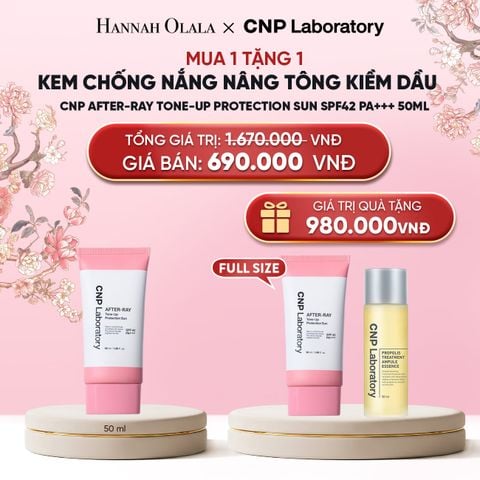  PHIÊN BẢN 2026 - KEM CHỐNG NẮNG NÂNG TÔNG KIỀM DẦU CNP AFTER-RAY TONE-UP PROTECTION SUN SPF42 PA+++ 50ML 