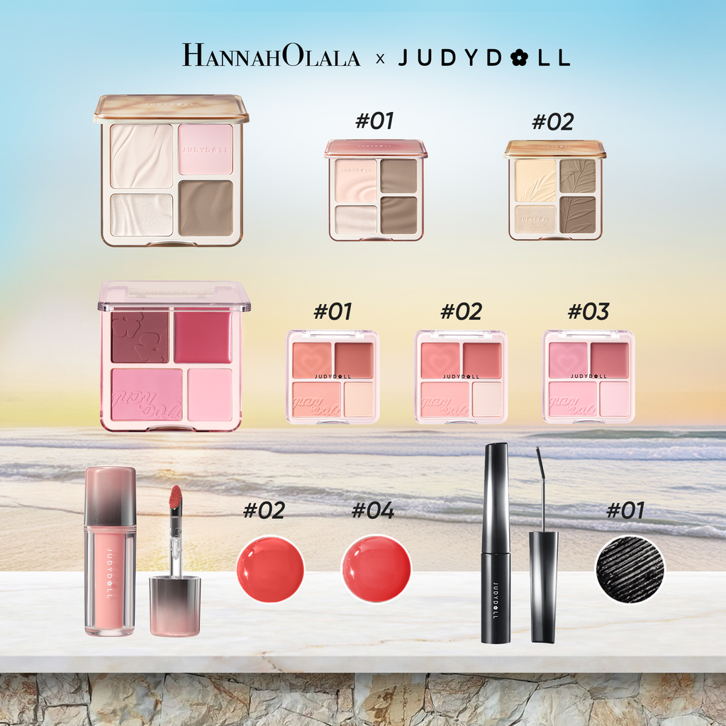  COMBO 4 MÓN JUDYDOLL: BẢNG TẠO KHỐI 9G + BẢNG MÁ HỒNG 9G + SON SẮT 2 ĐẦU + CHUỐT MI ĐẦU SẮT - A337 