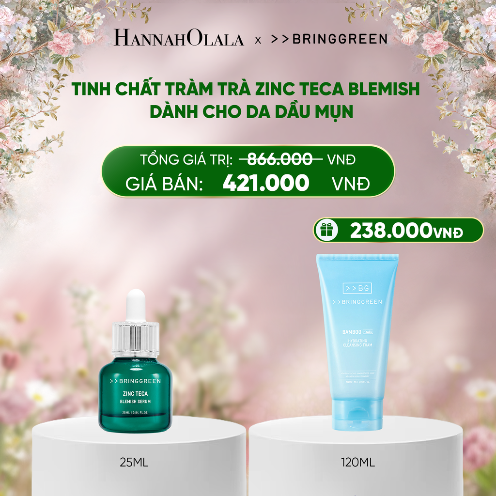  DEAL 7: TINH CHẤT TRÀM TRÀ BRING GREEN ZINC TECA BLEMISH SERUM DÀNH CHO DA DẦU MỤN 25ML 
