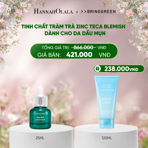 DEAL 7: TINH CHẤT TRÀM TRÀ BRING GREEN ZINC TECA BLEMISH SERUM DÀNH CHO DA DẦU MỤN 25ML 