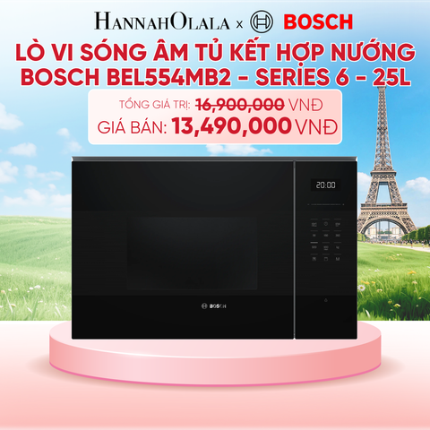  LÒ VI SÓNG ÂM TỦ KẾT HỢP NƯỚNG BOSCH BEL554MB2 - SERIES 6 - 25L - B187 
