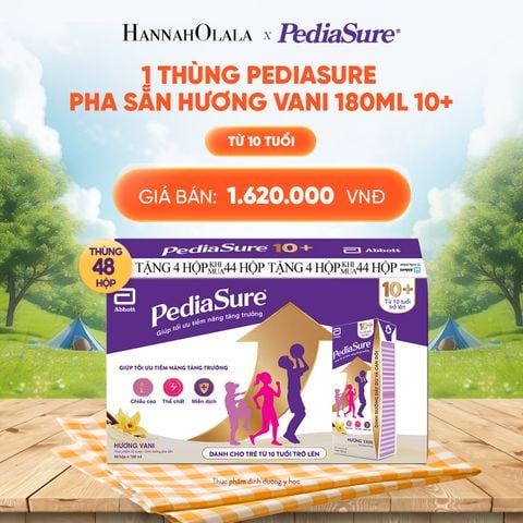  1 THÙNG PEDIASURE PHA SẴN HƯƠNG VANI 180ML 10+ DEAL 6: 