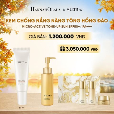  KEM CHỐNG NẮNG NÂNG TÔNG HỒNG ĐÀO SU:M37 MICRO-ACTIVE TONE-UP SUN SPF50+/ PA+++ - E2185 
