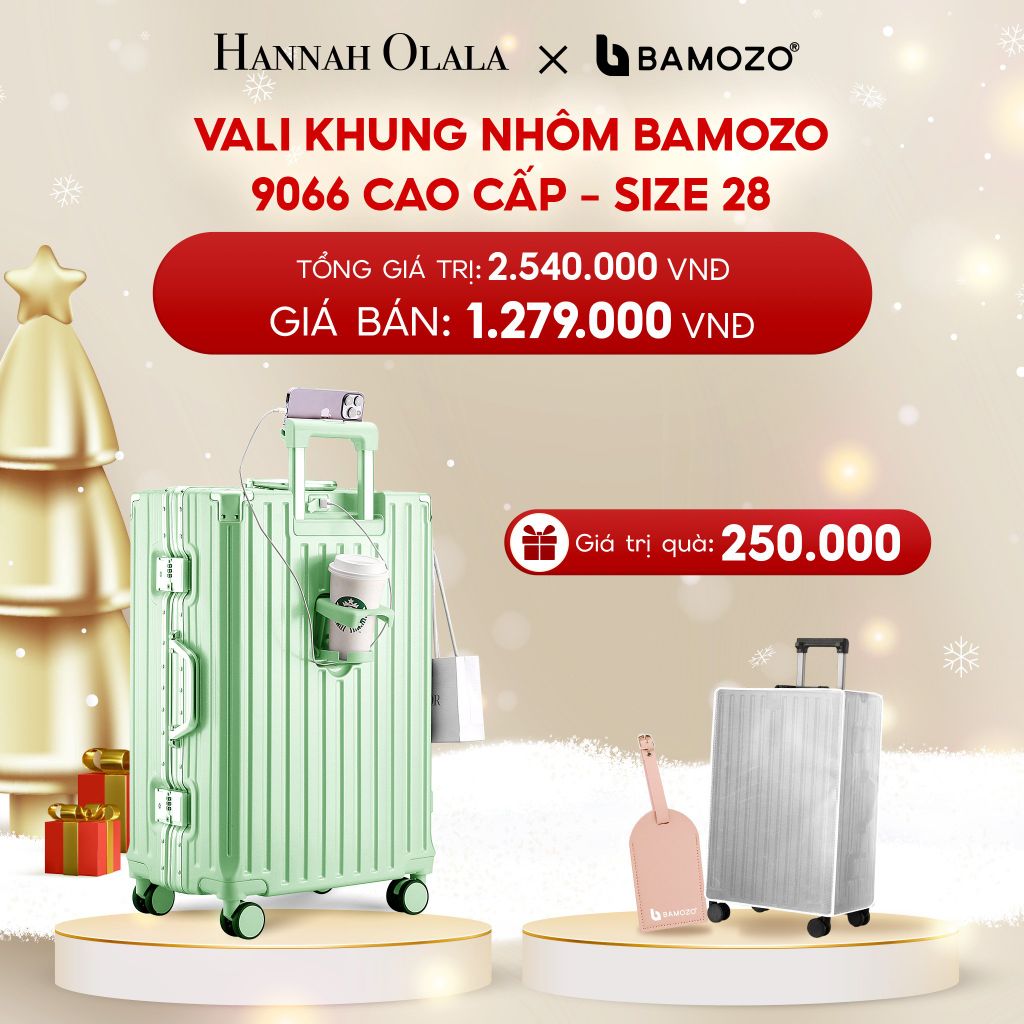  DEAL 2: VALI BAMOZO KHUNG NHÔM 9066 BẢN CAO CẤP (TẶNG BỌC VALI CC TRONG SUỐT + TAG VALI DA CHỐNG THẤT LẠC) 