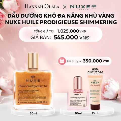  E612: DEAL 4: DẦU DƯỠNG KHÔ ĐA NĂNG ÁNH NHŨ NUXE HUILE PRODIGIEUSE SHIMMERING DRY OIL 50ML (CHỌN HƯƠNG) - [GIAO HÀNG TỪ 03/10] 