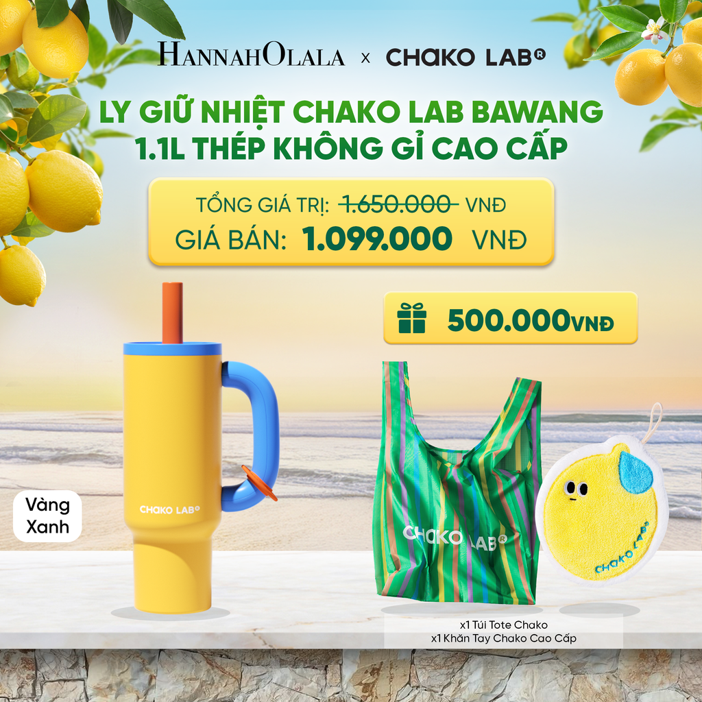  LY GIỮ NHIỆT CHAKO LAB BAWANG 1.1L THÉP KHÔNG GỈ CAO CẤP 