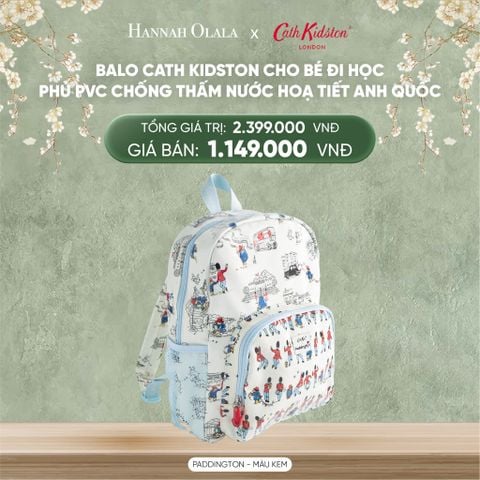  DEAL 6: BALO CATH KIDSTON CHO BÉ ĐI HỌC PHỦ PVC CHỐNG THẤM NƯỚC HOẠ TIẾT ANH QUỐC ĐÁNG YÊU 