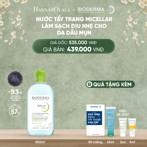  DEAL 6: NƯỚC TẨY TRANG MICELLAR LÀM SẠCH CHO DA DẦU, MỤN 