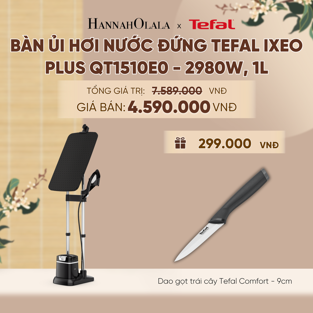 BÀN ỦI HƠI NƯỚC ĐỨNG TEFAL IXEO PLUS QT1510E0 - 2980W, 1L - A1336 