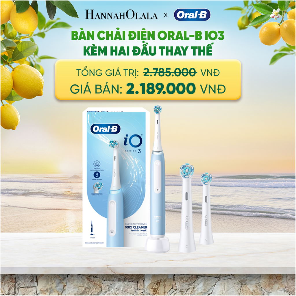  [FLASH DEAL] BÀN CHẢI ĐIỆN ORAL-B iO3 CHÍNH HÃNG KÈM ĐẦU THAY THẾ - A274 