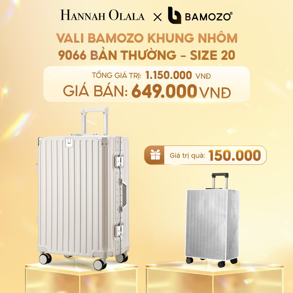 C248_DEAL 2: VALI BAMOZO KHUNG NHÔM 9066 BẢN THƯỜNG (TẶNG BỌC VALI TRONG SUỐT) 