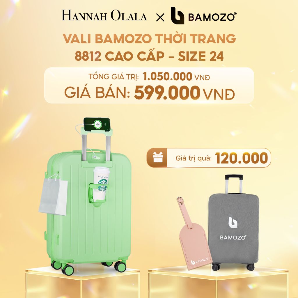  C266_DEAL 3: VALI BAMOZO 8812 CAO CẤP (TẶNG BỌC VALI + THẺ TÊN DA) 