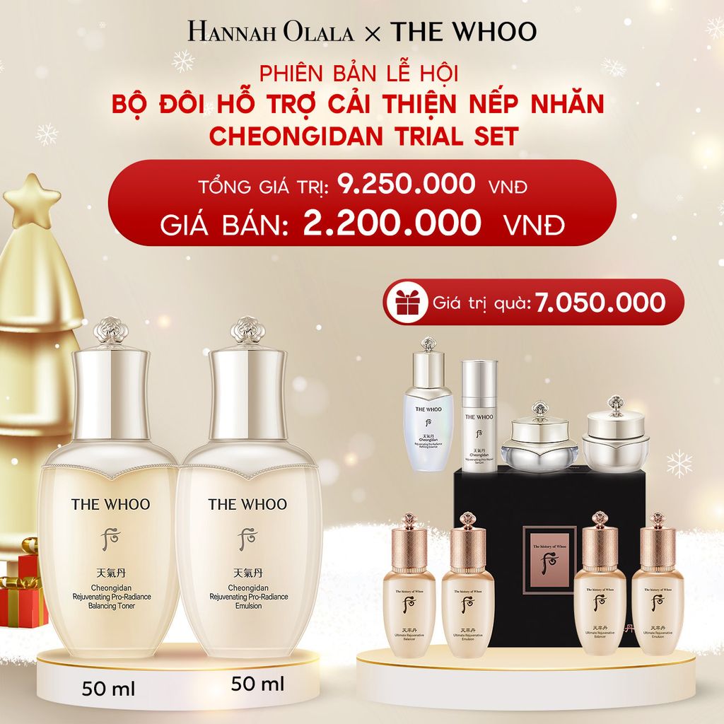  A367_DEAL 6: PHIÊN BẢN LỄ HỘI - BỘ ĐÔI HỖ TRỢ CẢI THIỆN NẾP NHĂN THE WHOO CHEONGIDAN TRIAL SET 