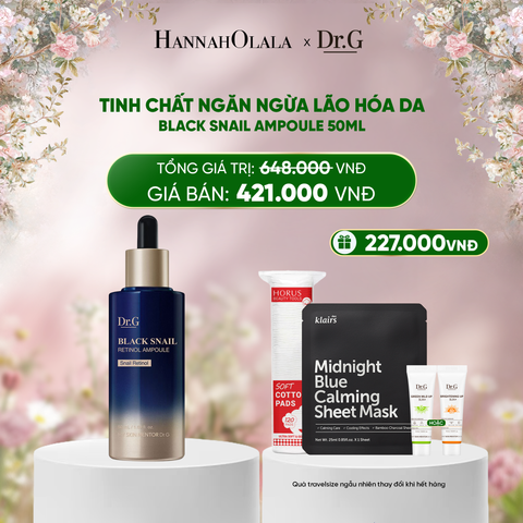  E1199_DEAL 6: TINH CHẤT NGĂN NGỪA LÃO HÓA DA DR.G BLACK SNAIL AMPOULE 50ML 