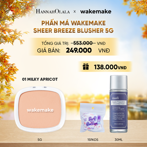  PHẤN MÁ WAKEMAKE SHEER BREEZE BLUSHER 5G - E553 