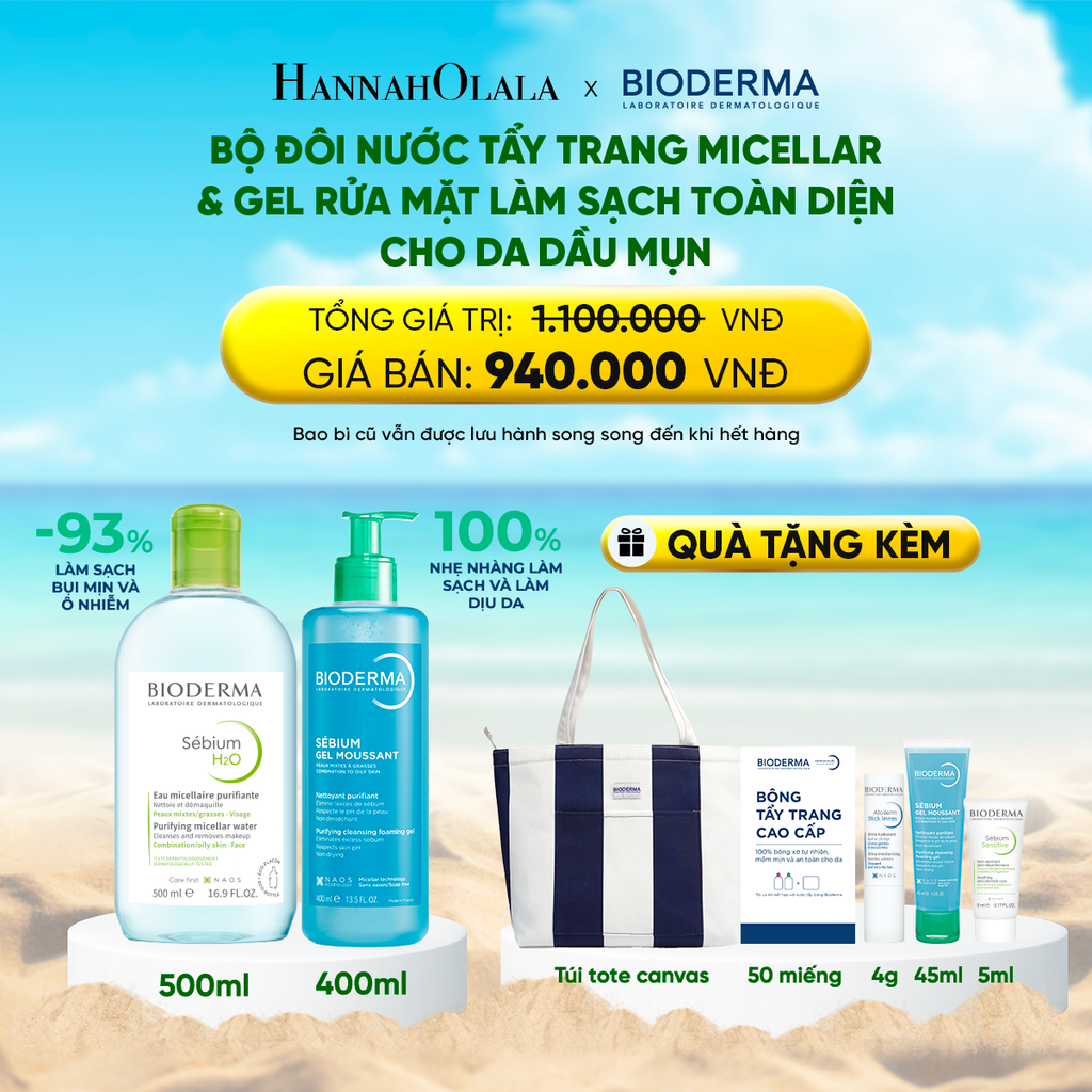  DEAL 6: BỘ ĐÔI NƯỚC TẨY TRANG MICELLAR VÀ GEL RỬA MẶT LÀM SẠCH TOÀN DIỆN CHO DA DẦU,MỤN 