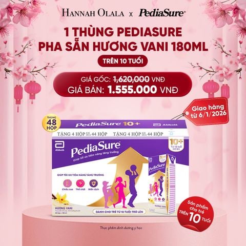  DEAL 6: [GIAO HÀNG TỪ NGÀY 06/01/2026) 1 THÙNG PEDIASURE PHA SẴN HƯƠNG VANI 180ML 10+ 