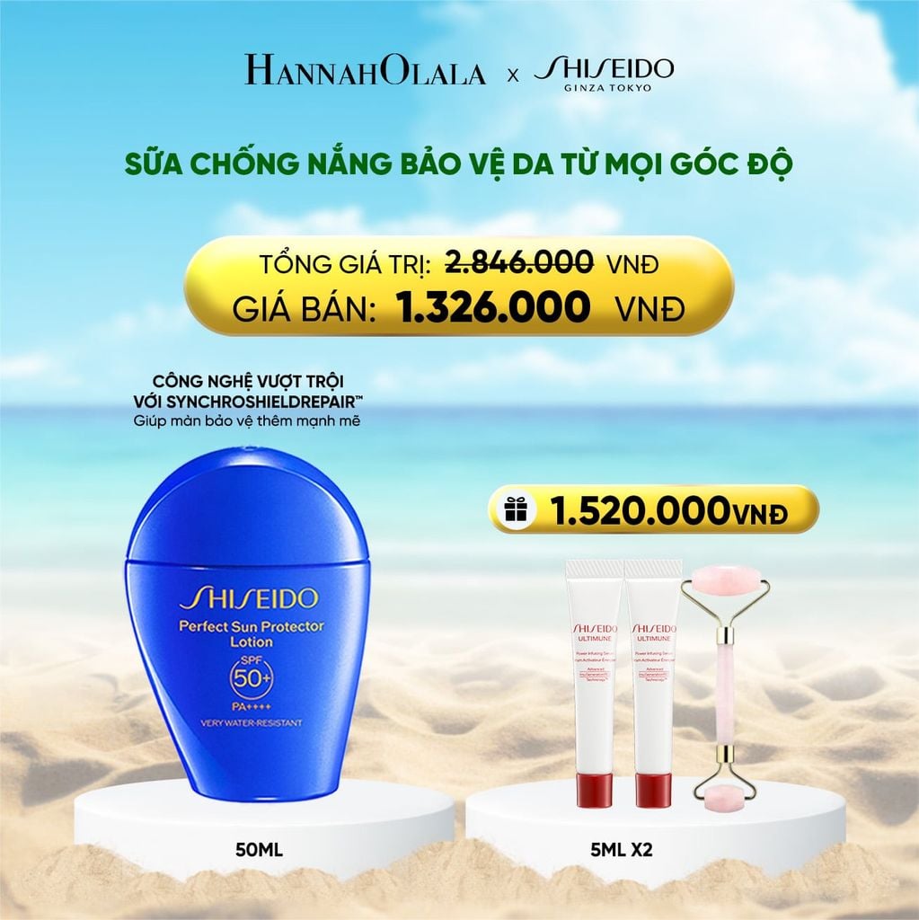  DEAL 6: SỮA CHỐNG NẮNG DƯỠNG DA SHISEIDO GSC PERFECT SUN PROTECTOR LOTION SPF50+ 50ML 