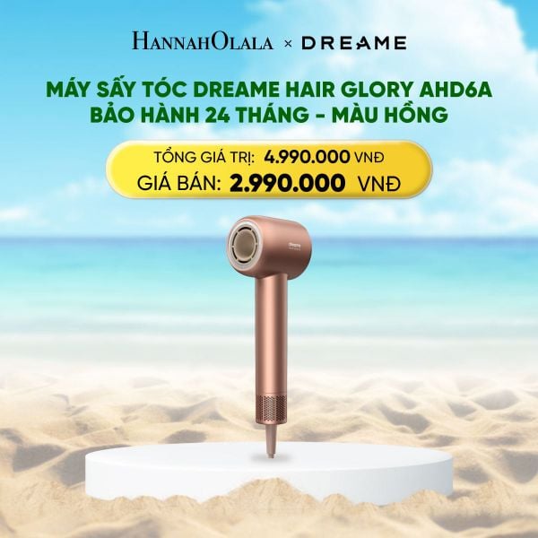  A1288_DEAL 5: DREAME HAIR GLORY AHD6A MÁY SẤY TÓC ION ÂM LUỒNG KHÍ TỐC ĐỘ CAO - HỖ TRỢ HẤP THỤ TINH CHẤT DƯỠNG TÓC BH 24 THÁNG 