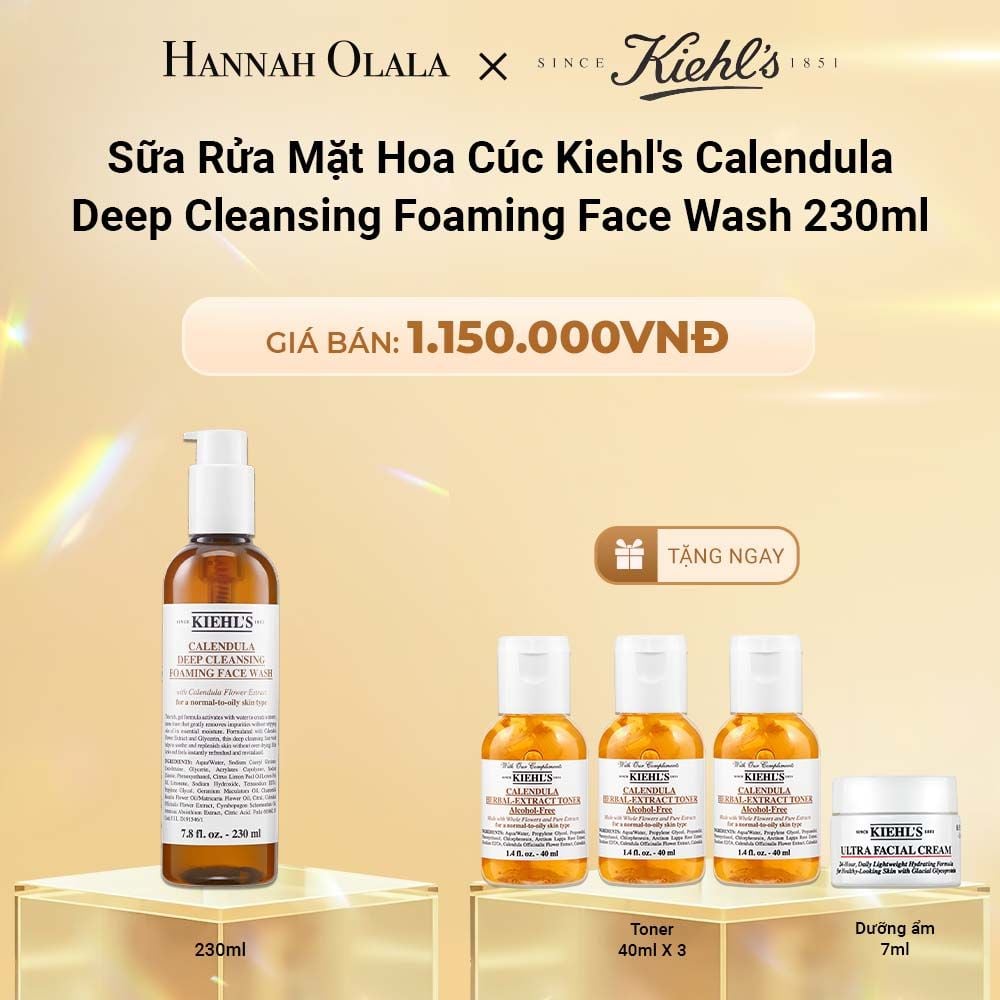  DEAL 8: SỮA RỬA MẶT HOA CÚC KIEHL'S CALENDULA DEEP CLEANSING FOAMING FACE WASH 230ML 