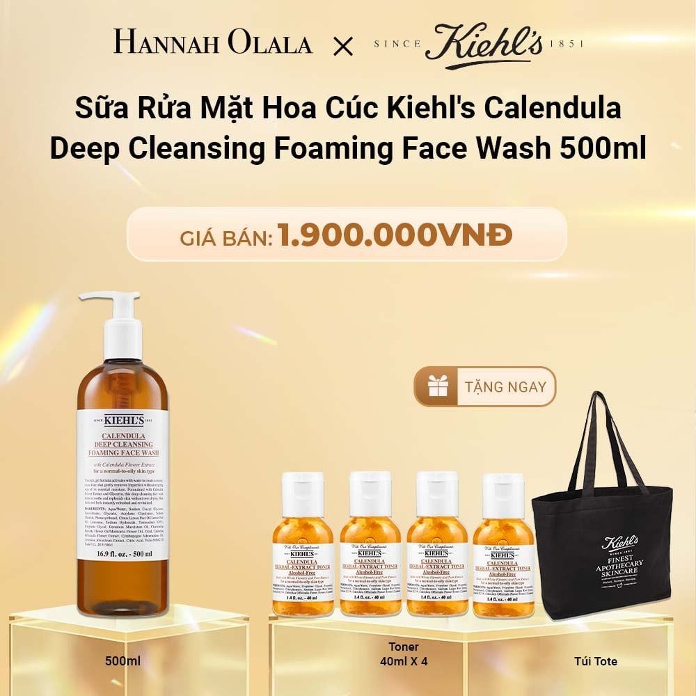  DEAL 8: SỮA RỬA MẶT HOA CÚC KIEHL'S CALENDULA DEEP CLEANSING FOAMING FACE WASH 500ML 