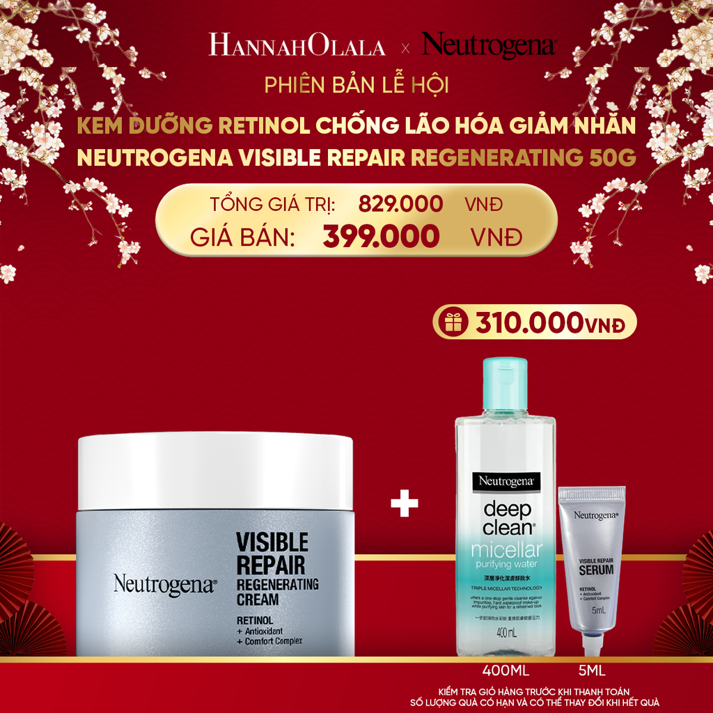  DEAL 4: KEM DƯỠNG RETINOL CHỐNG LÃO HÓA GIẢM NHĂN NEUTROGENA VISIBLE REPAIR REGENERATING 50G 