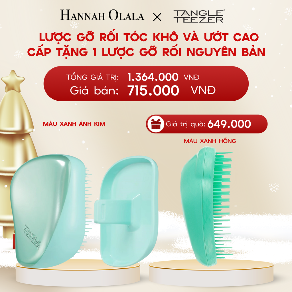  DEAL 6: MUA 1 LƯỢC GỠ RỐI TÓC KHÔ VÀ ƯỚT CÓ NẮP ĐẬY BẢO VỆ MÀU XANH NGỌC ÁNH KIM TẶNG 1 LƯỢC GỠ RỐI TÓC ƯỚT NGUYÊN BẢN XANH (MATCHA COMBO) 
