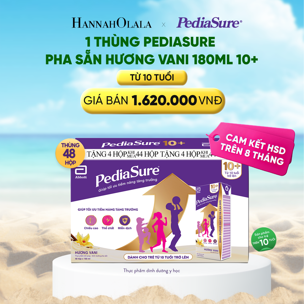  DEAL_6: 1 THÙNG PEDIASURE PHA SẴN HƯƠNG VANI 180ML 10+ 