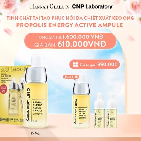  A198_DEAL39: BỘ ĐÔI TINH CHẤT TÁI TẠO PHỤC HỒI DA CHIẾT XUẤT KEO ONG CNP PROPOLIS ENERGY ACTIVE AMPULE 15ML 