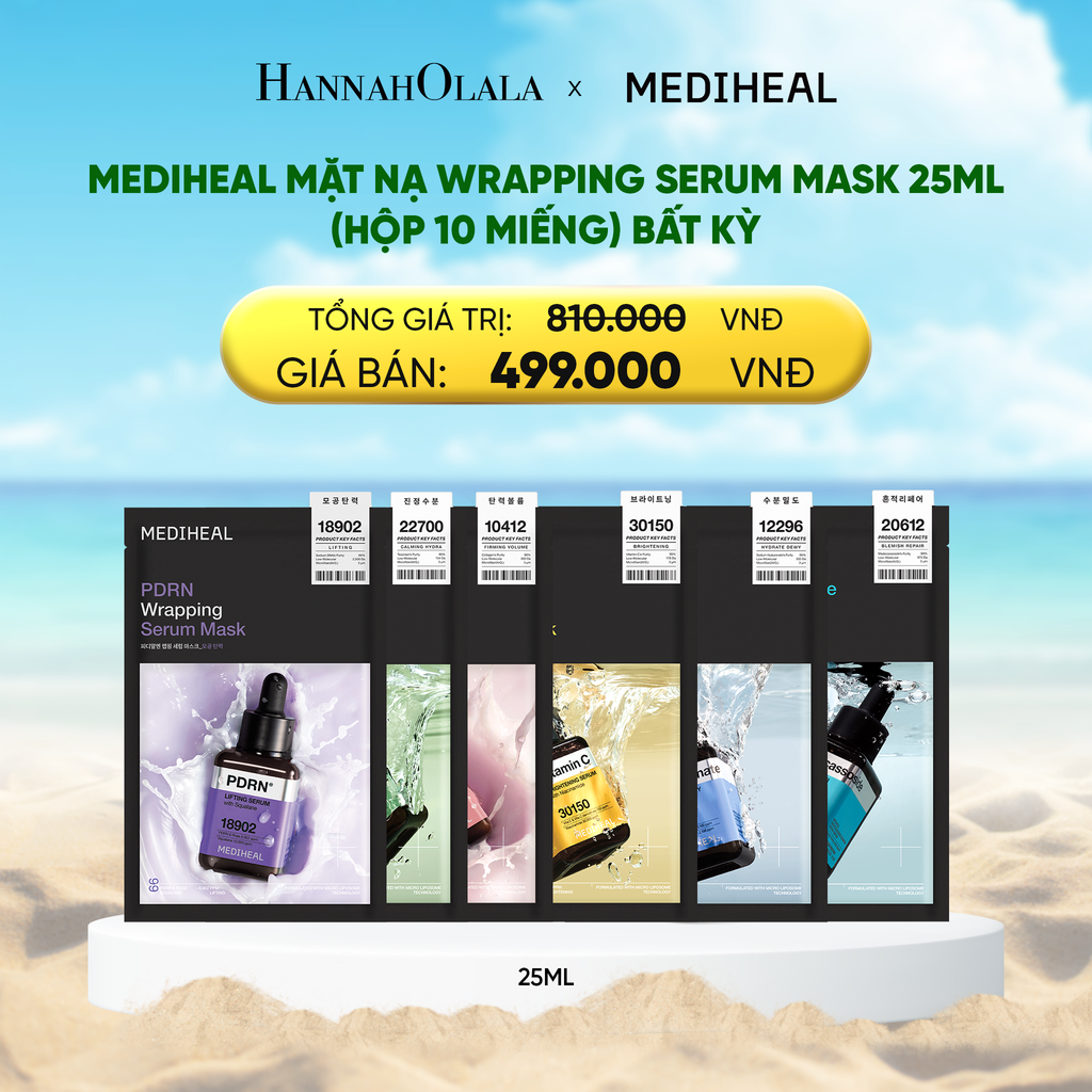  DEAL 6 : MEDIHEAL MẶT NẠ WRAPPING SERUM MASK 25ML (HỘP 10 MIẾNG) BẤT KỲ 
