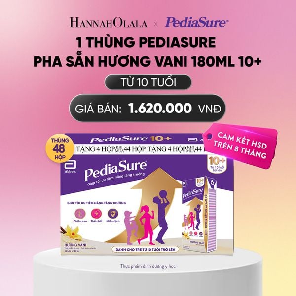  1 THÙNG PEDIASURE PHA SẴN HƯƠNG VANI 180ML 10+ DEAL : _A744 