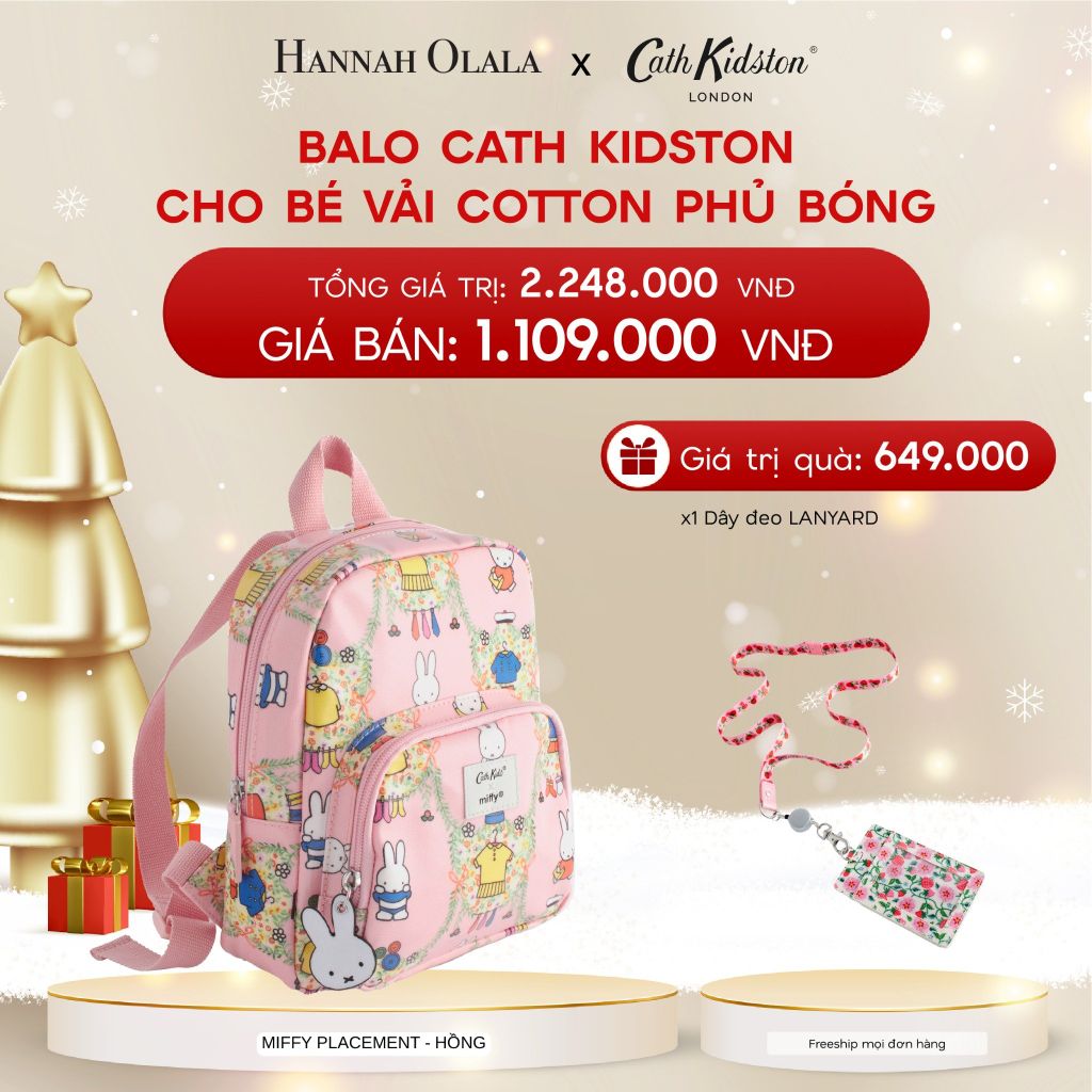  A455_DEAL 6: BALO CATH KIDSTON CHO BÉ VẢI COTTON PHỦ BÓNG 