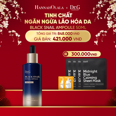  A1033_DEAL 6: TINH CHẤT NGĂN NGỪA LÃO HÓA DA DR.G BLACK SNAIL AMPOULE 50ML 