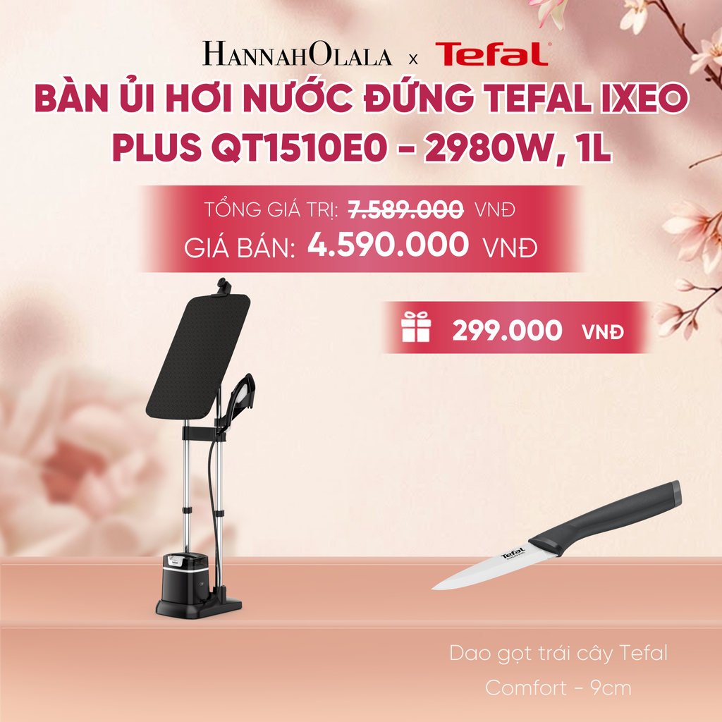  BÀN ỦI HƠI NƯỚC ĐỨNG TEFAL IXEO PLUS QT1510E0 - 2980W, 1L - A483 
