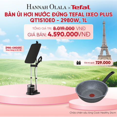  [PRE-ORDER 25.08] BÀN ỦI HƠI NƯỚC ĐỨNG TEFAL IXEO PLUS QT1510E0 - 2980W, 1L - B241 