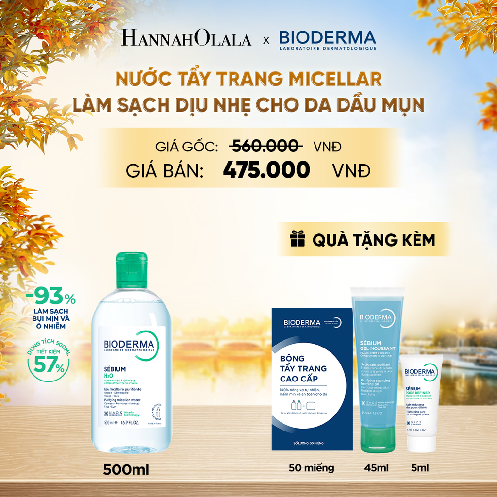  NƯỚC TẨY TRANG MICELLAR LÀM SẠCH CHO DA DẦU, MỤN - E742 