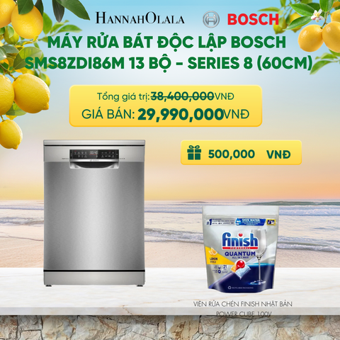  MÁY RỬA BÁT ĐỘC LẬP BOSCH SMS8ZDI86M 13 BỘ - SERIES 8 (60CM) - A2363 