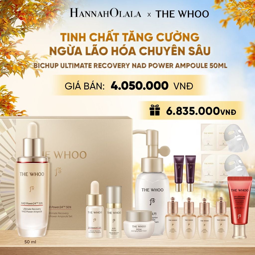  BỘ TINH CHẤT TĂNG CƯỜNG NGỪA LÃO HÓA CHUYÊN SÂU THE WHOO BICHUP ULTIMATE RECOVERY NAD POWER AMPOULE 50ML SPECIAL SET - E2106 