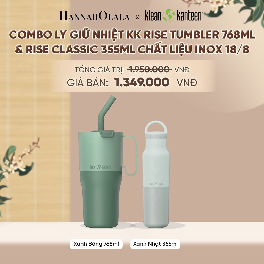  COMBO LY GIỮ NHIỆT KLEAN KANTEEN RISE TUMBLER 768ML & RISE CLASSIC 355ML CHẤT LIỆU INOX 18/8 - A715 