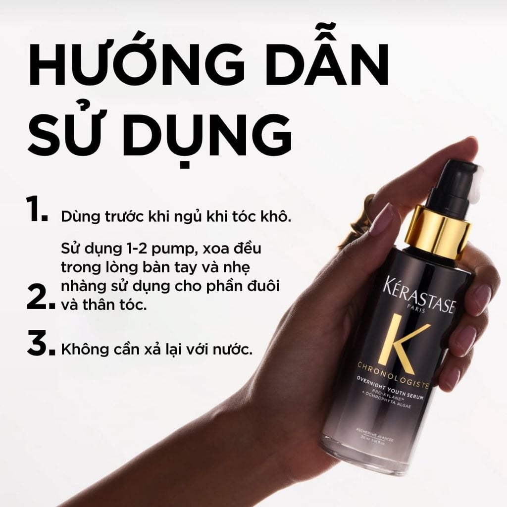  [LẦN ĐẦU RA MẮT] SERUM DƯỠNG TÓC KÉRASTASE CHRONOLOGISTE GIÚP GIẢM DẤU HIỆU LÃO HÓA TÓC - OVERNIGHT YOUTH SERUM 90ML - L071 