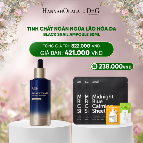  DEAL 6: TINH CHẤT NGĂN NGỪA LÃO HÓA DA DR.G BLACK SNAIL AMPOULE 50ML 