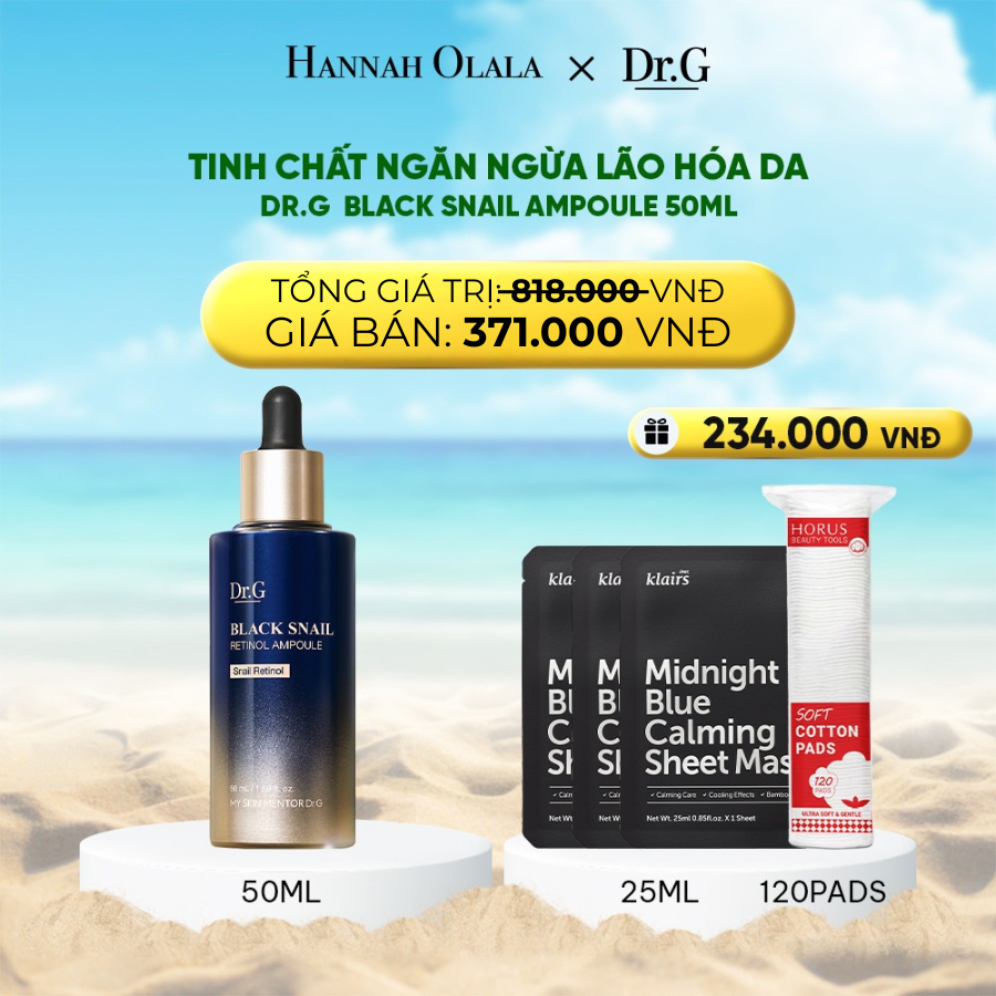A1299_deal 6: tinh chất ngăn ngừa lão hóa da dr.g black snail ampoule 50ml