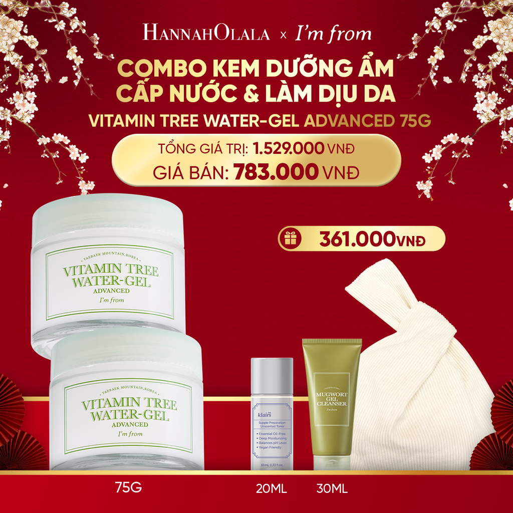  DEAL 6 : COMBO 02 I'M FROM KEM DƯỠNG VITAMIN TREE WATER-GEL ADVANCED 75G 